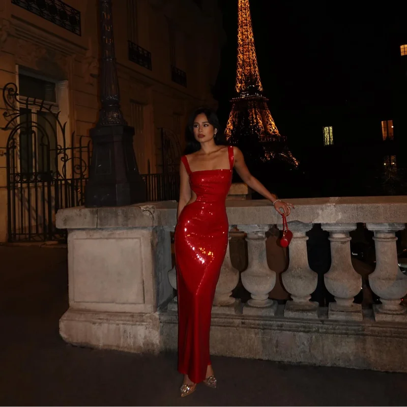 Variant image for Robe de Soirée Scintillante Élégante Coupe Fluide - Sophie-4