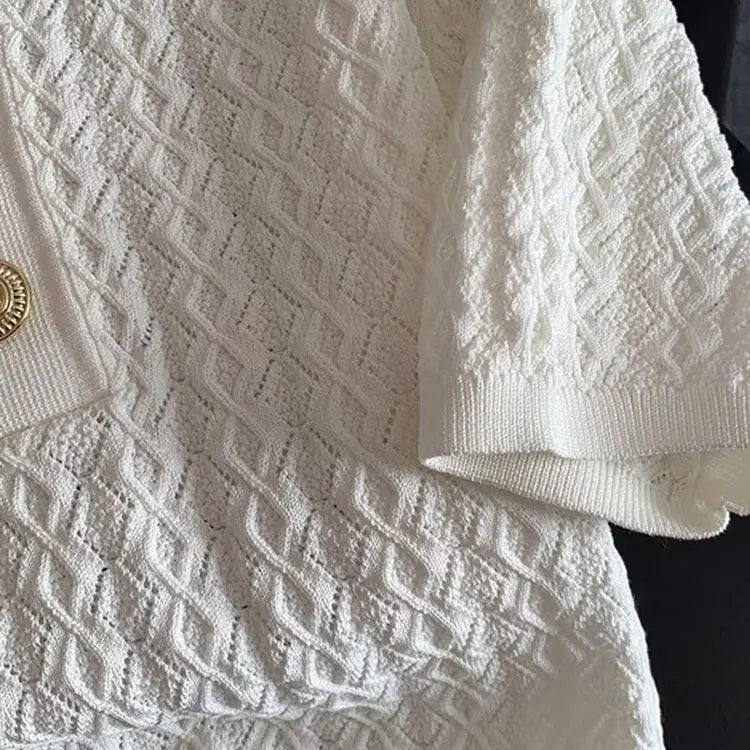 T-Shirt Blanc Femme Soie Manches Courtes Élégant - Clara-5