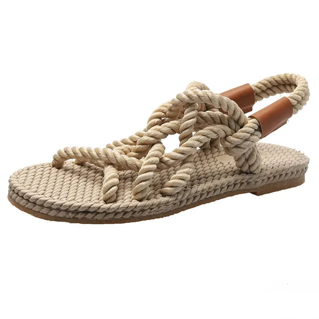 Sandales Femme Corde Tressée Élégantes Confortables - Serena-4