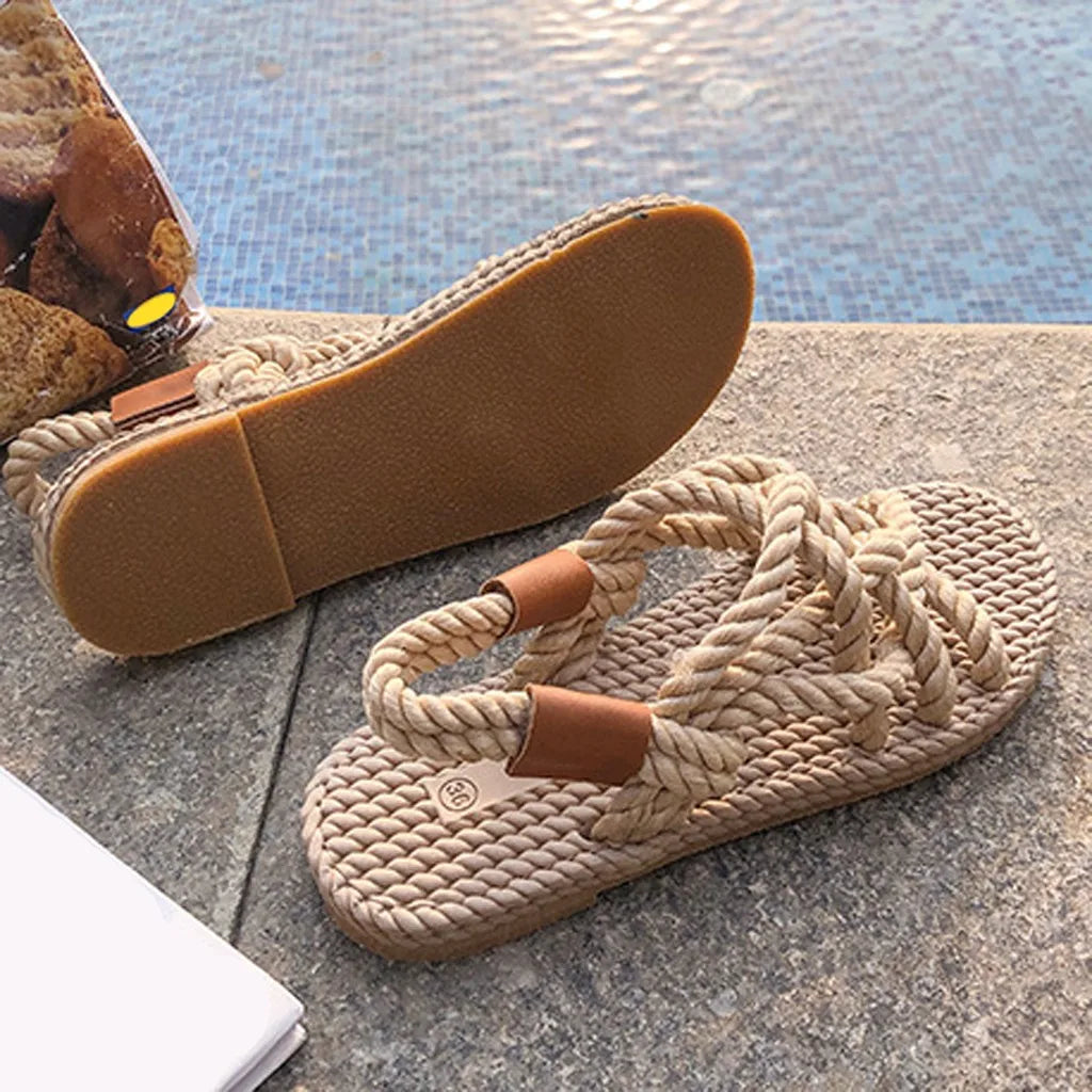 Sandales Femme Corde Tressée Élégantes Confortables - Serena-3