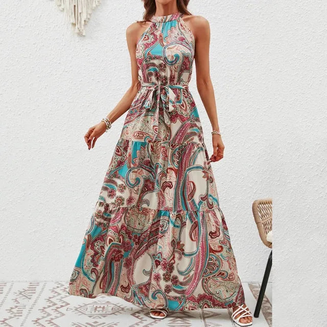 Variant image for Robe Longue Bohème Élégante Décolleté Dos Nu - Miranda-1