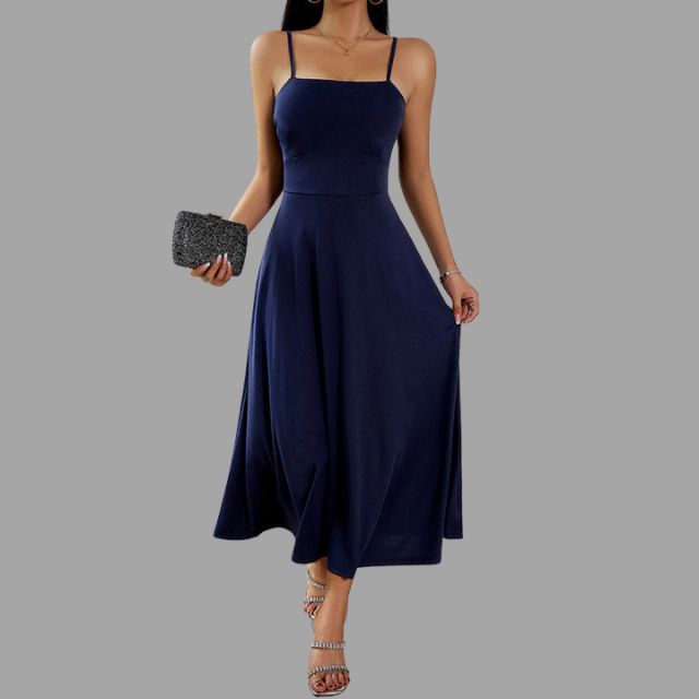 Variant image for Robe Midi Femme Chic Élégante en Tissu Doux - Camille-4