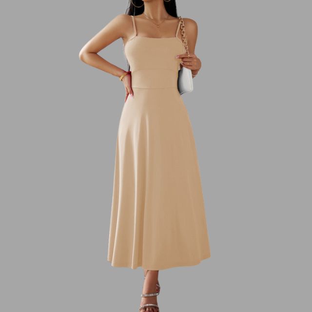 Variant image for Robe Midi Femme Chic Élégante en Tissu Doux - Camille-1