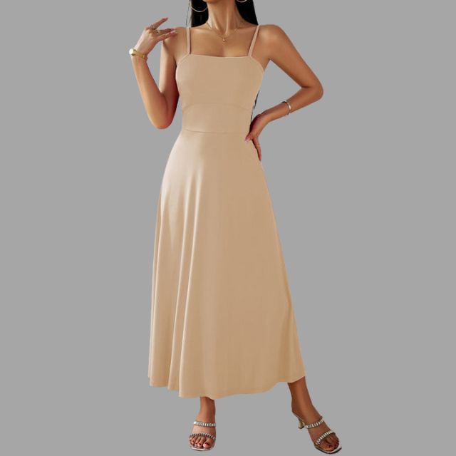 Robe Midi Femme Chic Élégante en Tissu Doux - Camille-2