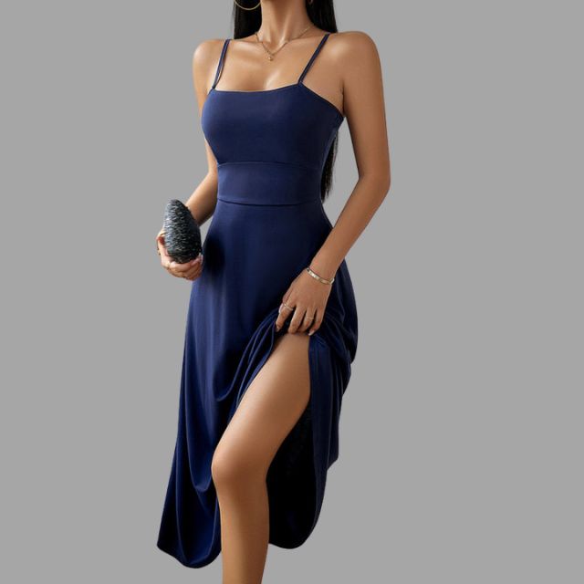 Robe Midi Femme Chic Élégante en Tissu Doux - Camille-6