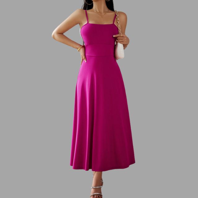 Variant image for Robe Midi Femme Chic Élégante en Tissu Doux - Camille-10
