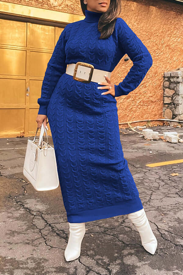 Maxi-robe élégante à col haut