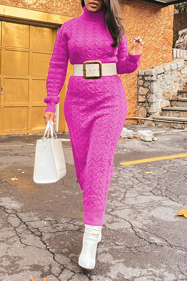 Maxi-robe élégante à col haut