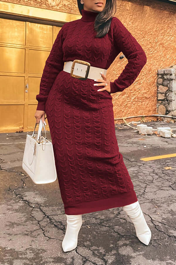 Maxi-robe élégante à col haut