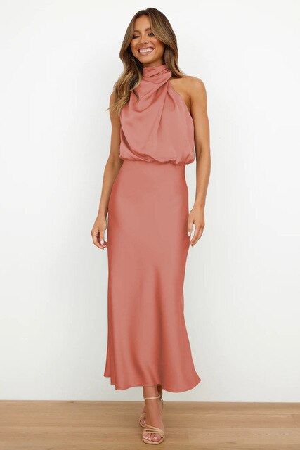 Robe de Soirée Chic en Tissu Fluide Élégant - Sophie-4