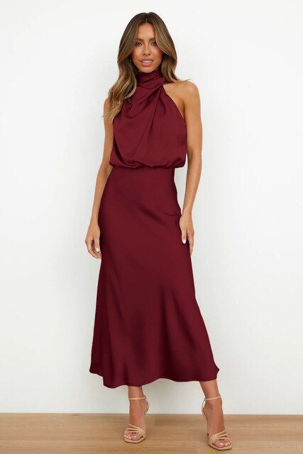 Robe de Soirée Chic en Tissu Fluide Élégant - Sophie-6