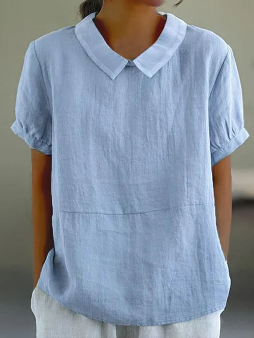 Rosalie - Top Uni en Coton et Lin