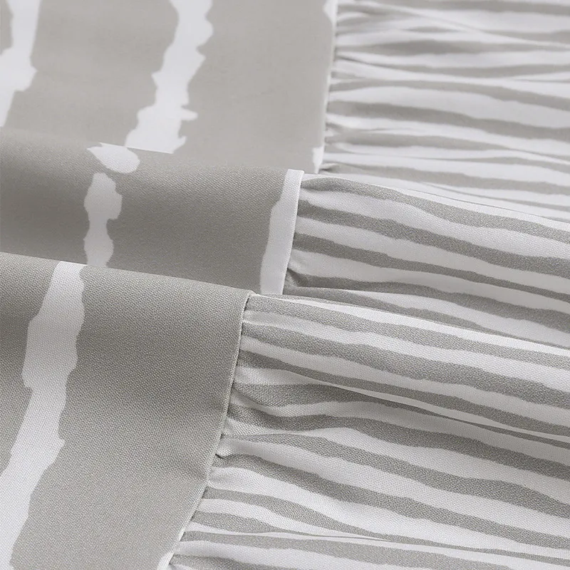 Robe de plage longue à imprimé rayé gris - Zoe