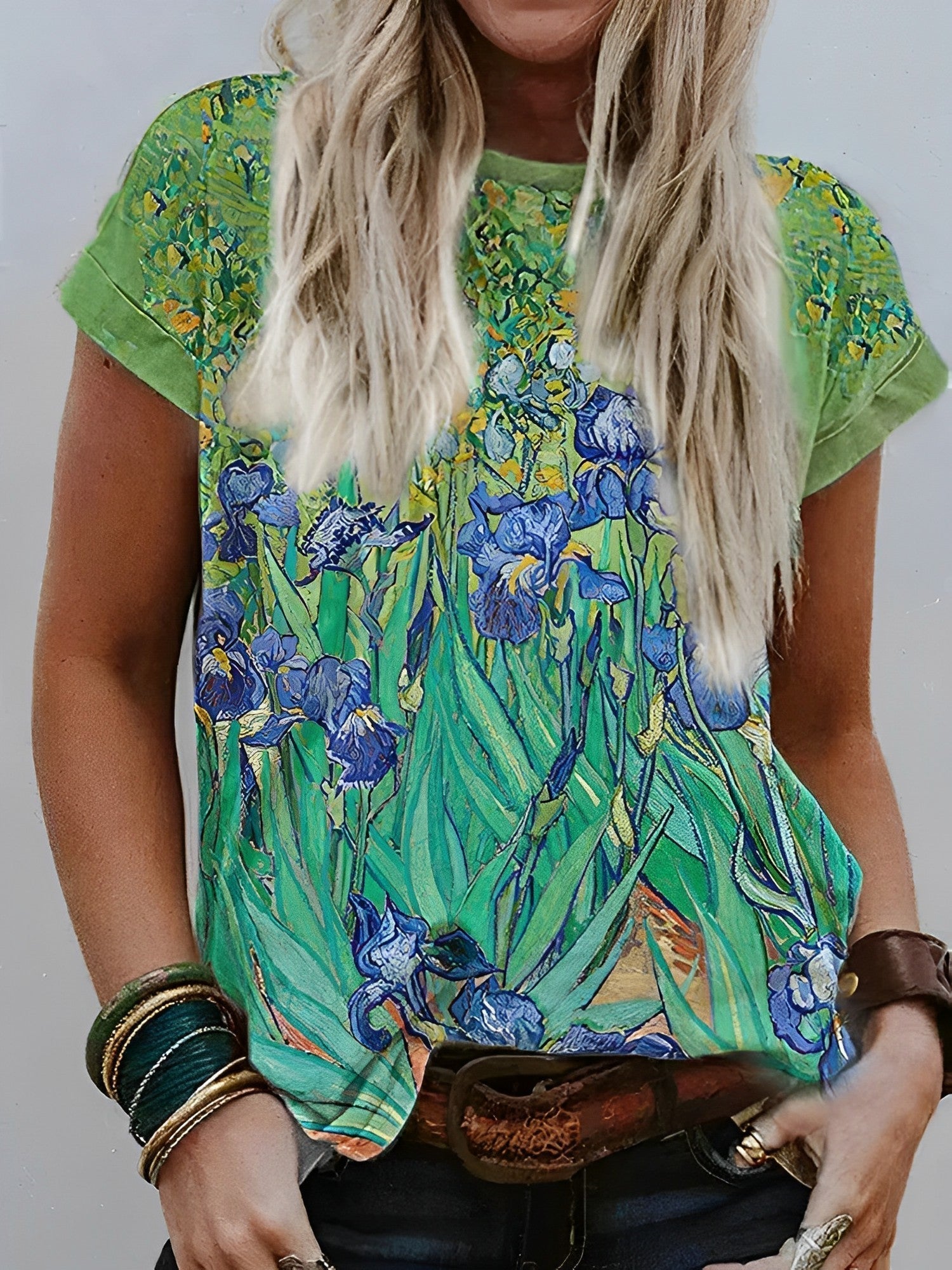 Irises - Tshirt Imprimé d'Après Van Gogh