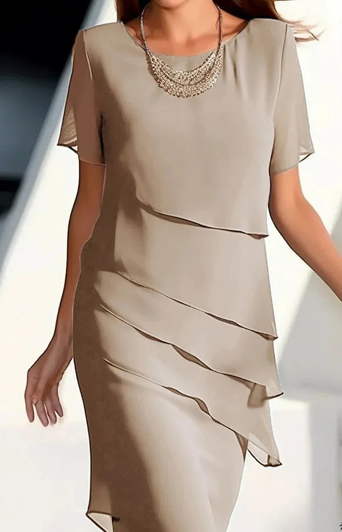 Variant image for Robe Femme Élégante en Mousseline de Soie à Manches Courtes - Clara-19