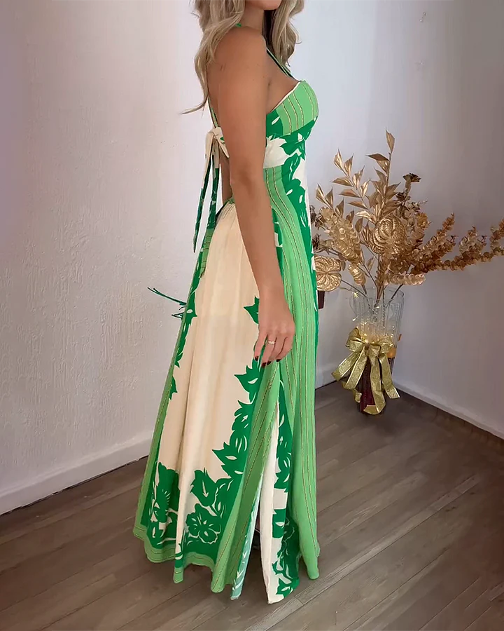 Robe Décontractée Chic à Col Licou Imprimée - Élégance Amalie-2