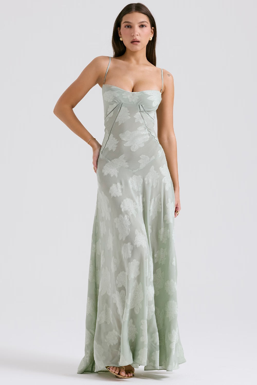Variant image for Robe Femme Longue en Dentelle Vintage Scintillante - Claire-5
