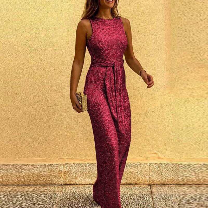 Combinaison Femme Chic Paillettes Coupe Moulante - Sophie-4